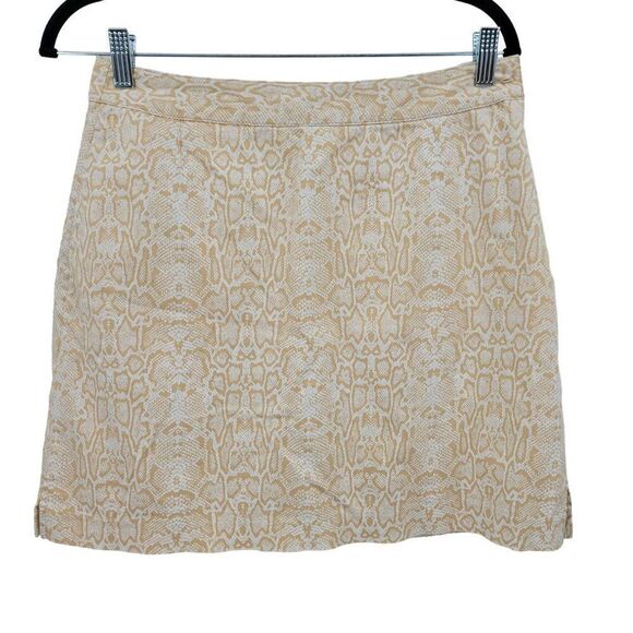 EP Pro Golf Skort 8 Beige Snake Print Skirt Short Lined Stretch Cotton Pockets - Picture 11 of 11
